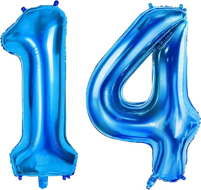 Number 14 Balloons for 14th Birthday Party Decorations, 0-100 Large No.14 by Joycard
