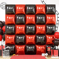 Metallic Red Black and Gold Double Sided Square Foil Balloons Wall, 19 Inches by FEYG