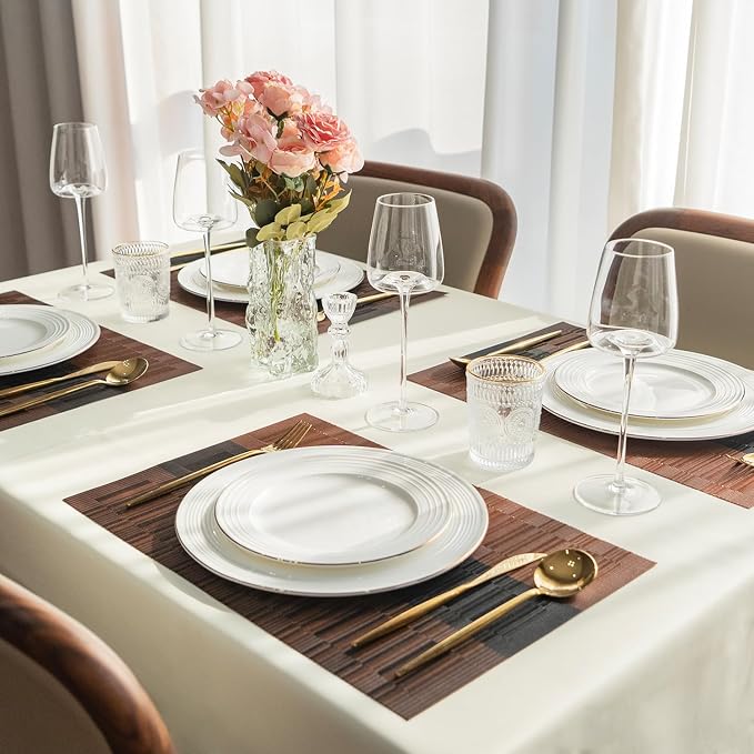 Placemats Set of 12 Vinyl/Plastic Woven Place Mats - Image 6