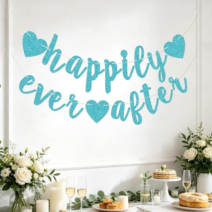 Happily Ever After Glitter Bunting Banner, Engagement, Bridal Shower, Wedding - Image 4