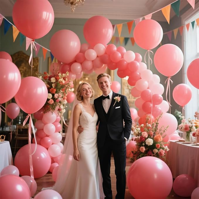 134Pcs Dusty Pink Balloons Different Sizes 5 10 12 18 Inch Retro Pink Latex - Image 6