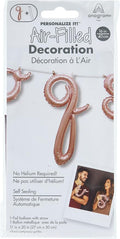 Rose Gold Script Letter "q" Shaped Foil Balloon by AmscanPartySupplies