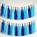 We Moment Navy Blue Light Blue Tissue Paper Tassels Party Tassel Garland by We+Moment