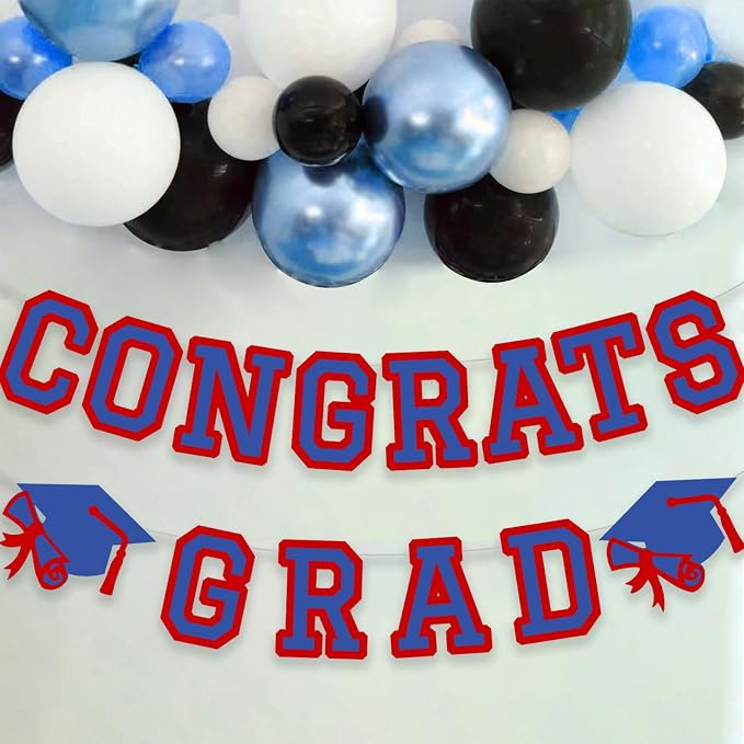 Congrats Grad Banner Graduation Party Banner Decoration Hanging Garland High - Image 4