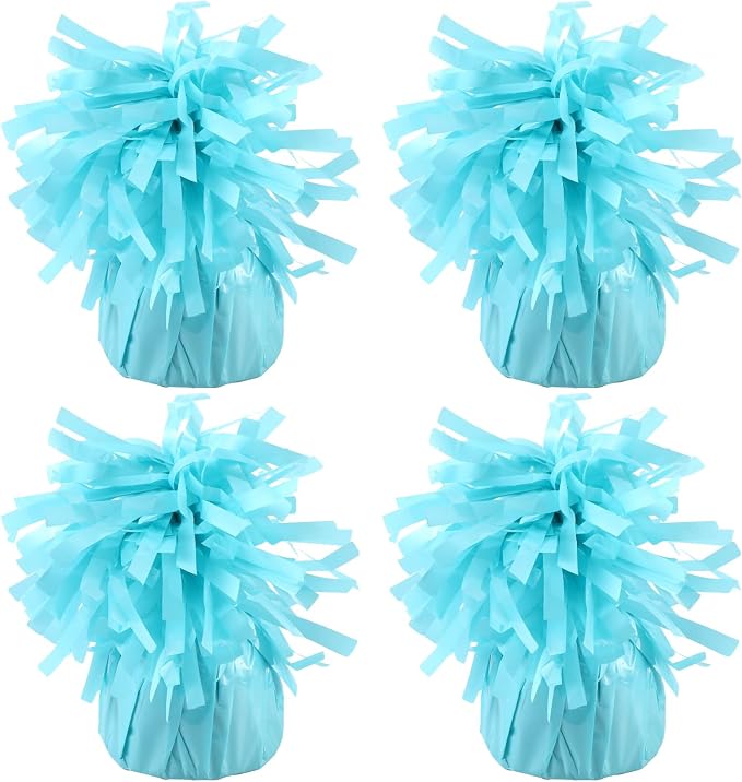 4 Pcs Baby Blue Metallic Balloon Weights Holder Anchors Balloon Holder Weights by ZCYSRLQIN