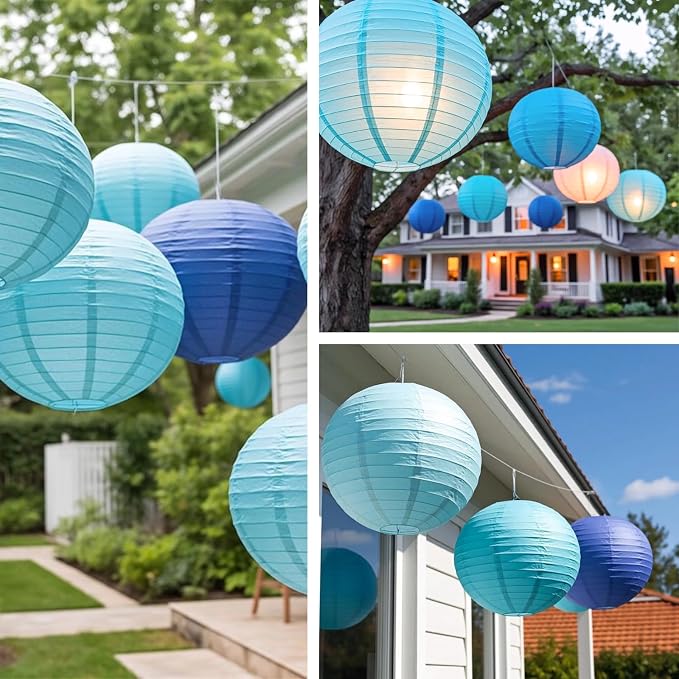Blue Chinese Paper Lanterns - Image 5