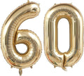 Champagne Gold 60 Balloon Number, 40 Inch Light Gold 60 Balloons Big Foil Mylar by BBPOOL