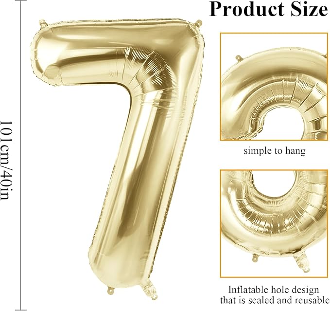Number 76 Balloons for 76th Birthday Party Decorations, 40 Inch 0-100 - Image 2