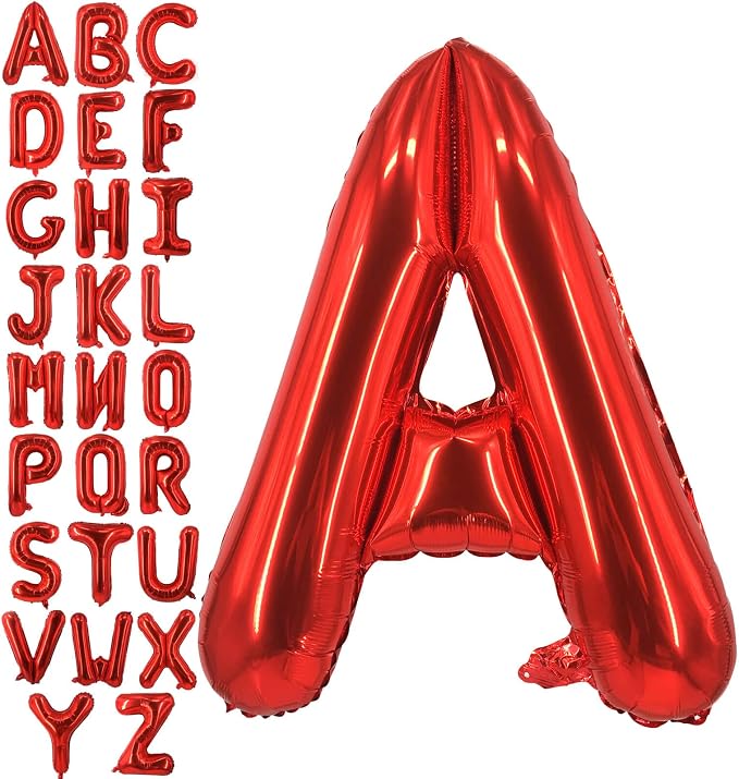 Lovoir 40 Inch Large Red Letter A Balloons Big Size Jumbo Mylar Foil Helium by Lovoir