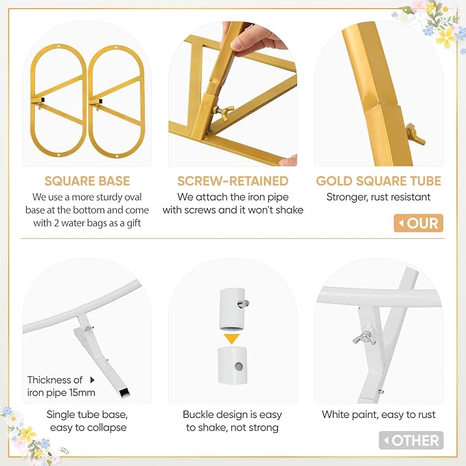 8ft Balloon Arch Stand, Round Backdrop Stand, Valentine's Day, Friends Gathering - Image 3
