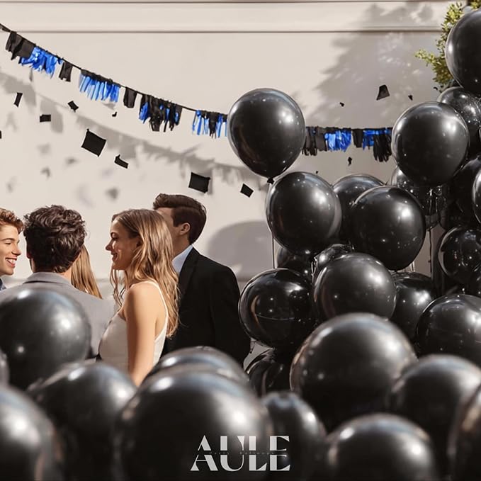 AULE 50Pcs Metallic 12 Inch Black Chrome Helium Shiny Balloons | Thicken - Image 3