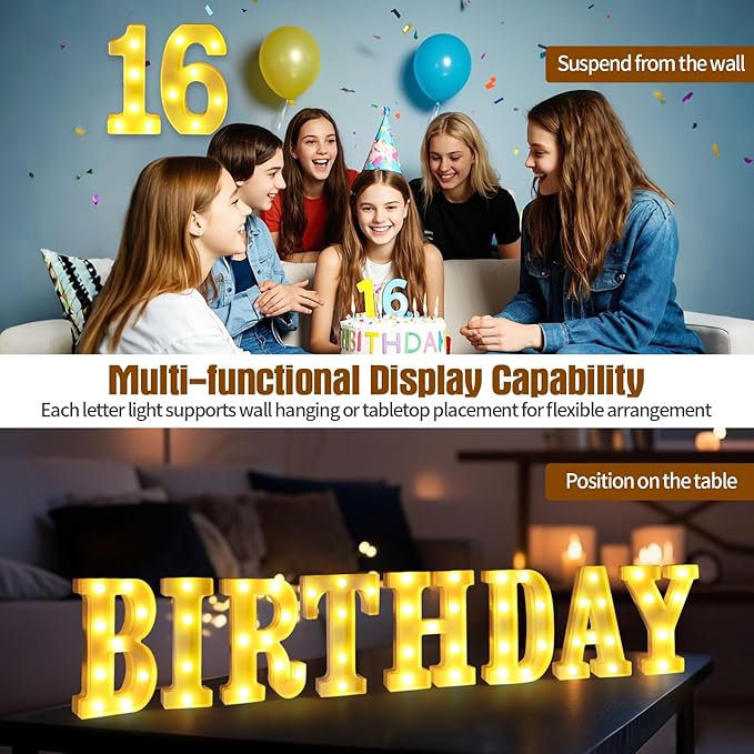6th Birthday Decorations for Girls and Boys,6 Year Old Birthday Decorations for Centerpieces Table,Light Up Numbers 6 Sign Led for Party Backdrop Wall Decor for Wedding Anniversary Home