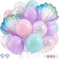 Mermaid Balloons, Pastel Pale Pink Light Purple Lilac Teal Pearl White Balloons by HILAVO