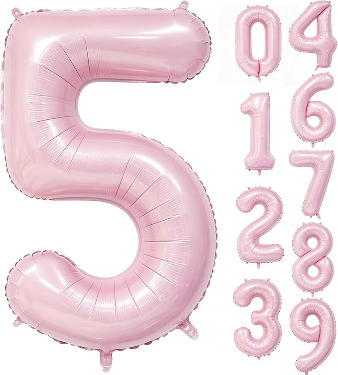 40 Inch Pink Number 5 Foil Balloon by Unknown