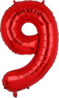 40 Inch 9 Red Number Balloons Mylar Foil Balloon 9th Birthday Party Decor | by GGDE