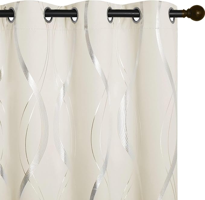 NICETOWN Beige Kitchen Curtains Small Blackout Panels 34 by 54 Inch, Window by NICETOWN