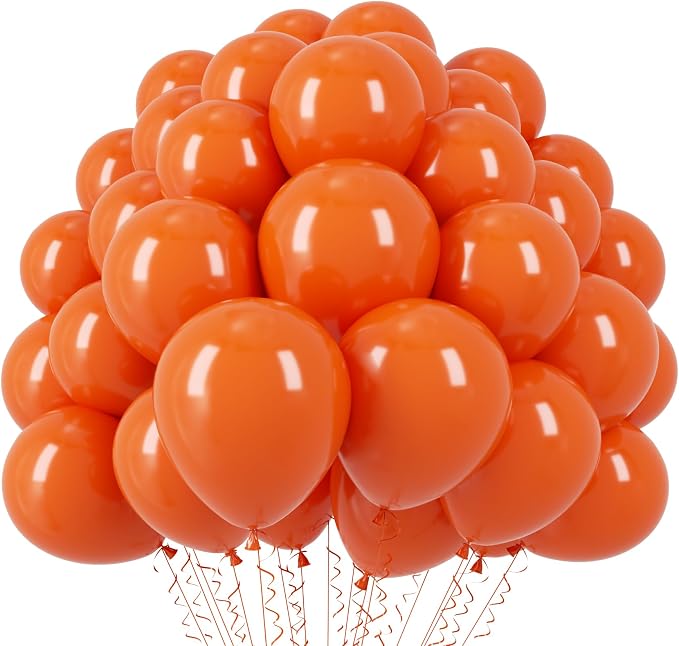 Voircoloria 110pcs Orange Latex Party Balloons, 12inch | by Voircoloria