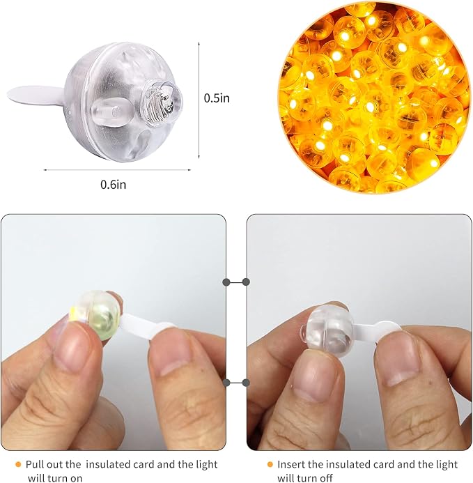 200pcs LED Orange Balloon Lights, Round LED Mini Lights - Image 2