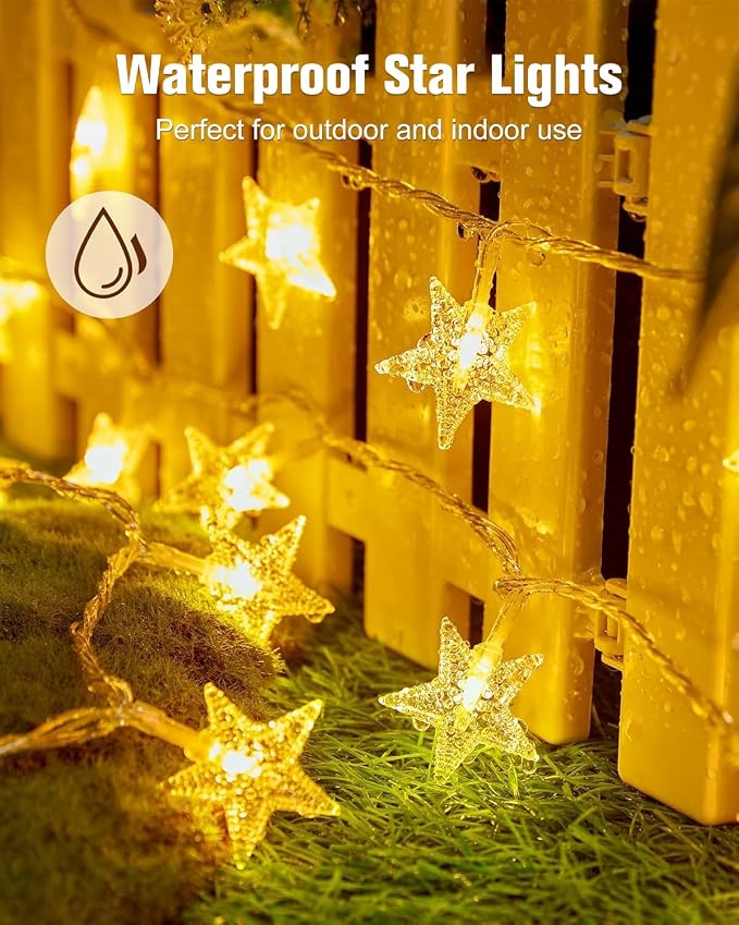 Minetom Star String Lights Battery Operated - 17 ft 50 LED Star Fairy String - Image 8