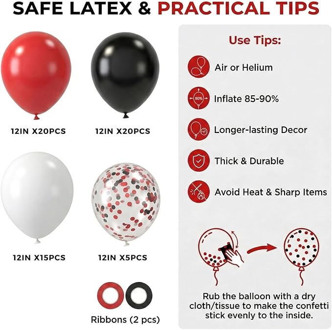 LovesTown Red Black and White Balloons - Image 7
