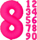 40IN Fluorescent Pink Number 8 Balloons Glow In The Dark Pink Balloon | by YOIOZAIZAI