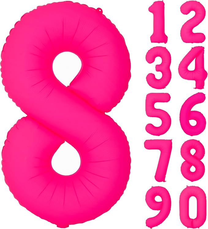 40 in Fluorescent Pink Birthday Balloon Number 8 Pink Fluorescent Number 8 | by Exquisitehighqualitypartydecorationstomeetyoureveryneed%EF%BC%81