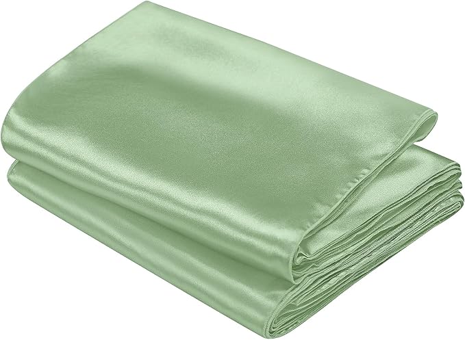 SiinvdaBZX 12 Pcs Sage Green Satin Table Runner 12 x 108 inches Long | Bright - Image 7