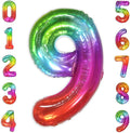 SUWEN Rainbow Number 9 Balloon 40 Inch, Big Colorful Balloons 0-9 | Large by SUWEN