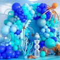 Under The Sea Balloon Arch Kit -156Pcs Blue Teal Dusty Blue Orange Long Balloon by Unknown