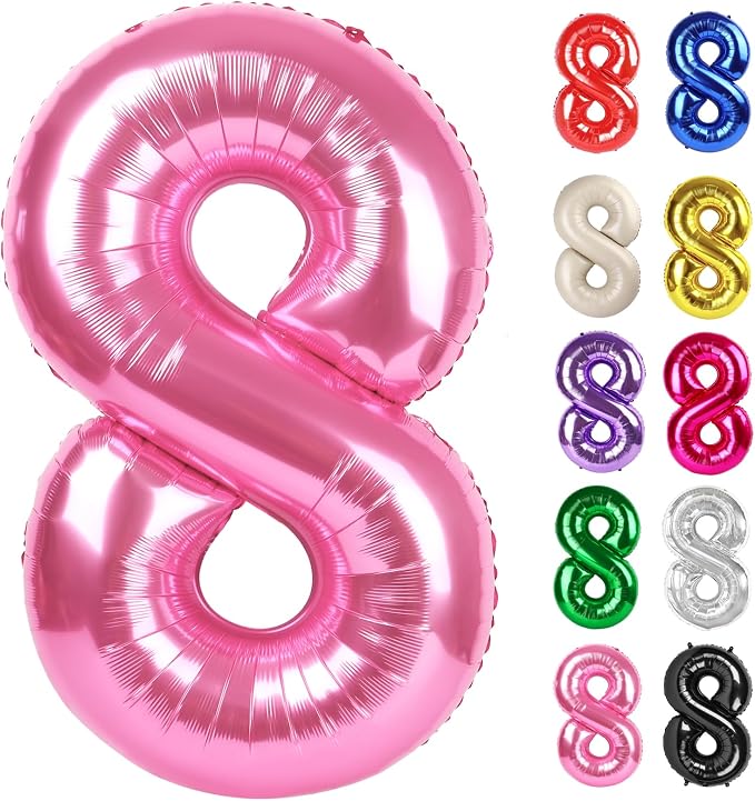 Pink Number 8 Balloon 40 Inch by IWERP