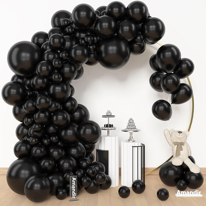 Amandir 153 Pcs Black Balloons Arch Garland Kit Different Sizes | 18 12 10 5 by Amandir