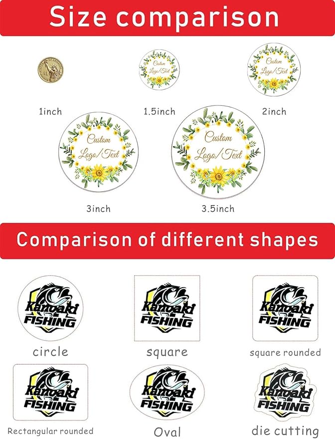 Custom Stickers for Weddings, Birthdays & Businesses - Personalized Labels with Your Logo - Waterproof, Fade and Heat Resistant - Pack of 100-1000 (Wreath B, 3.5 Inch)