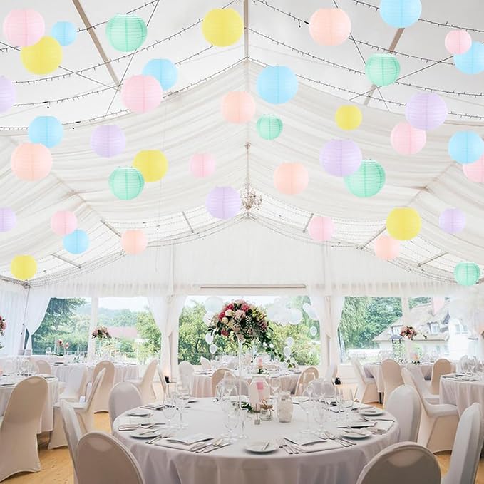 Paper Lanterns Party Decorations, Hanging Round Chinese Lanterns - Image 7