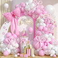 Pink and White Balloon Arch Kit, Baby Pink Clear Long Balloons by Sowide