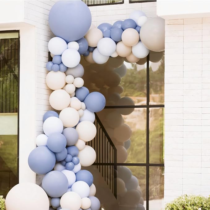Retro Blue Balloons Different Sizes 135pcs 18 12 10 5 Inch Blue Balloon Arch - Image 5