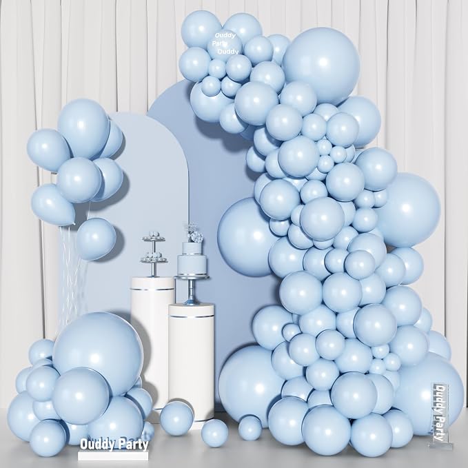 Ouddy Party 129Pcs Light Blue Balloons Different Sizes 18 12 10 5 Inch - Image 5