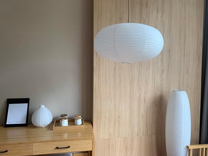 large White Oblate Pendant Lamp Shade 55.5cm Chinses lantern Home Decor Paper - Image 7