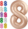 Light Brown Number 8 Balloon 40 inch, Light Brown Birthday Party Decorations | by Upgesy