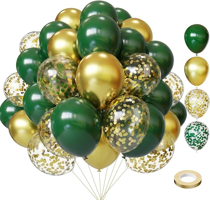 Lukiituke Green and Gold Balloons, Graduation, St.Patrick's Day, Jungle Party by Lukiituke