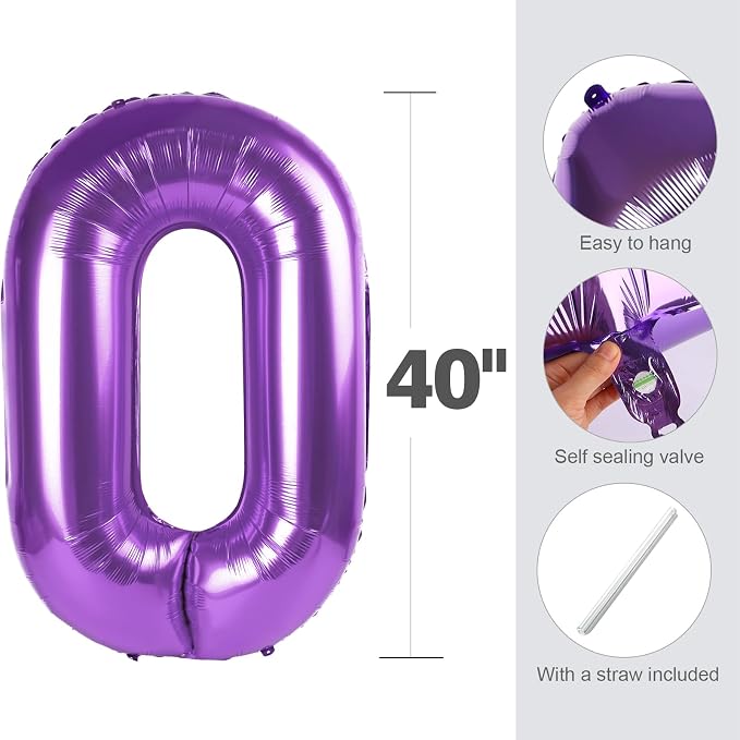 Number Balloons 3 Balloon Purple - Image 5
