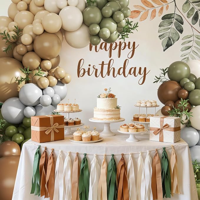 Brown Sage Green Balloon Arch Kit - Image 6