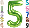5 Balloon Numbers, 40In Green Balloons by Mluchee