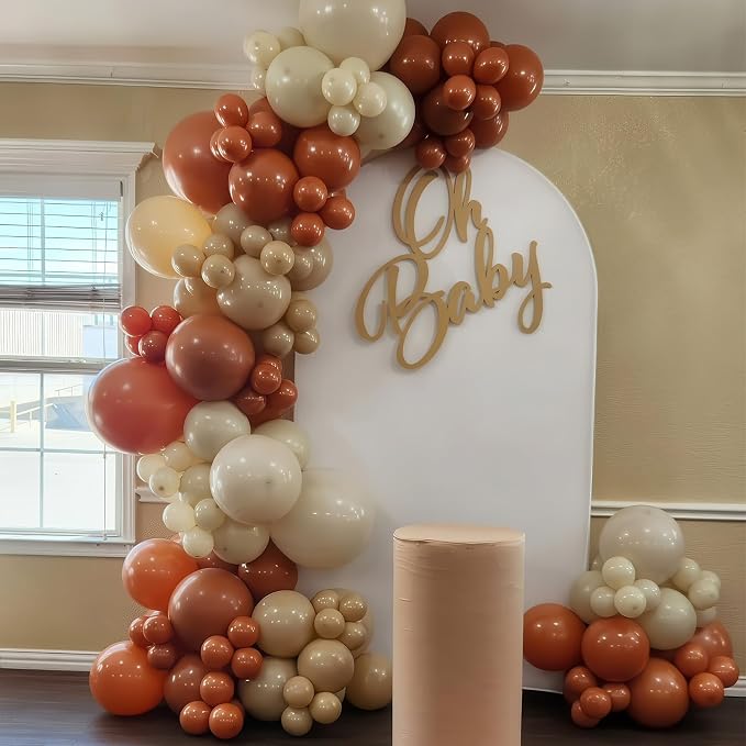 Brown Balloons Garland Arch Kit, Retro Brown Nude Balloons Arch, Tan Ivory - Image 4