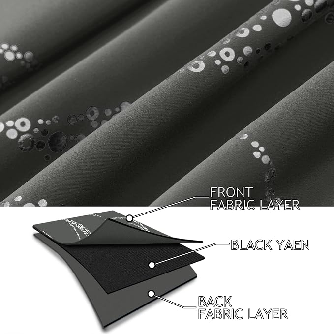 Yakamok Dark Grey Blackout Curtains - Image 4