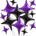 TONIFUL 30Pcs Four Pointed Star Balloon 26In&10In Black Purple Foil Balloon | by TONIFUL