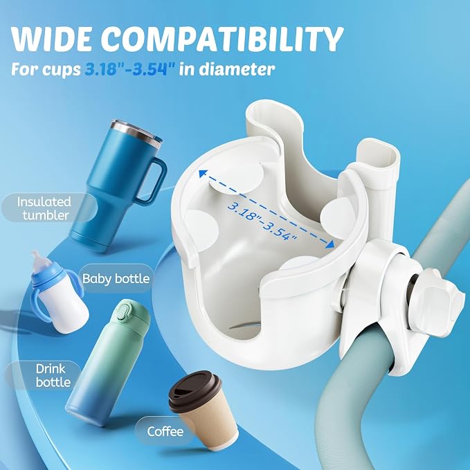 Guiseapue 2-in-1 Stroller Cup Holder Phone Holder, Baby Essentials | Universal - Image 4