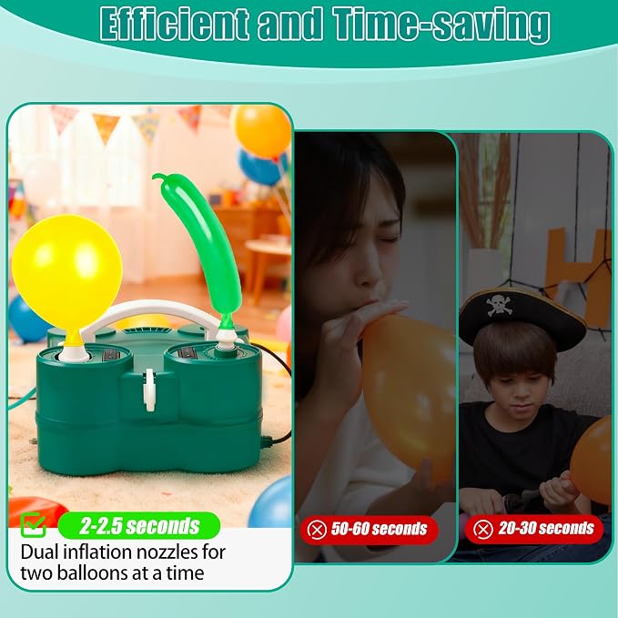 PCFING Balloon Pump Electric, Portable 3-in-1 Air Pump Inflator Blower Machine - Image 5