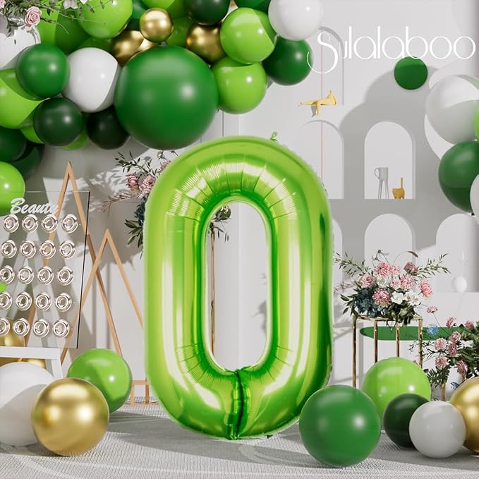 40 Inch Green Number 0 Balloon Lime Big Large Helium Number 0-9 | Giant Digital - Image 6