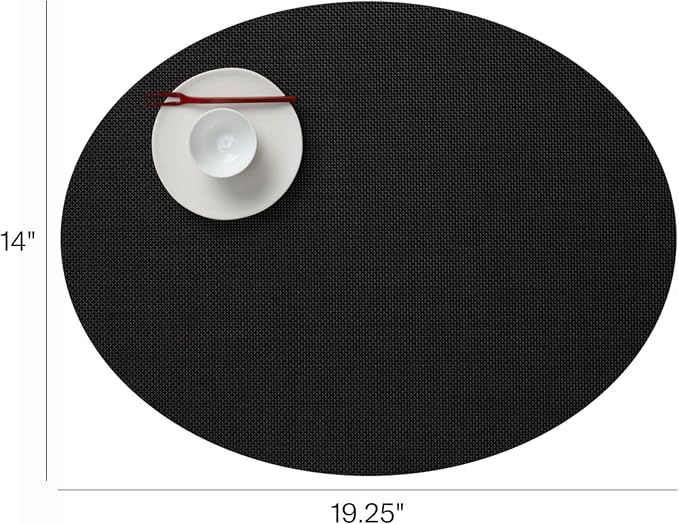 Chilewich Mini Basketweave Placemats, Woven Oval Placemats Set of 4 | Reusable - Image 2