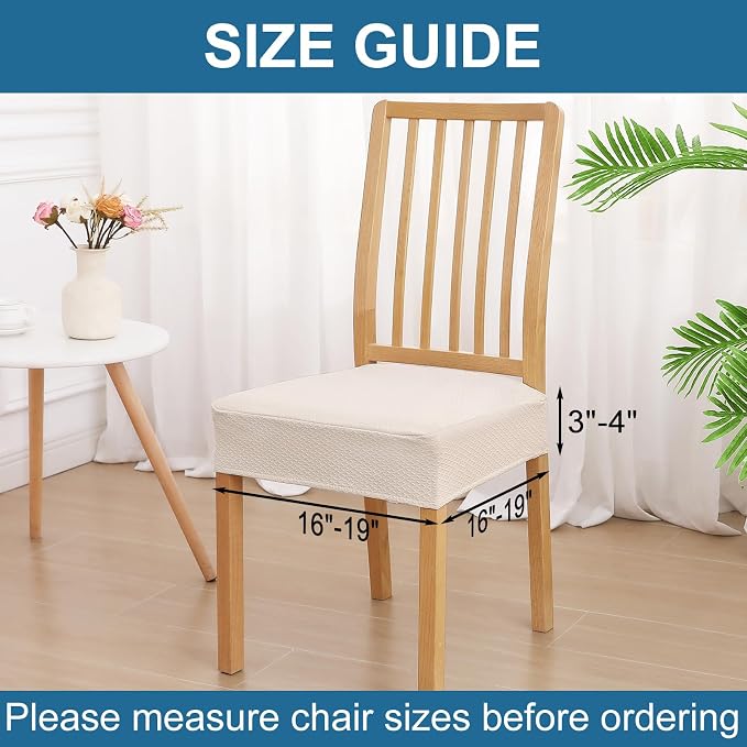 Smiry Waterproof Seat Covers for Dining Room Chairs, No Rear Covers | Stretch - Image 2